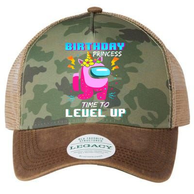 Disstressed Birthday Princess Among With Us Time To Level Up Legacy Tie Dye Trucker Hat