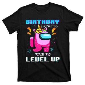 Disstressed Birthday Princess Among With Us Time To Level Up T-Shirt