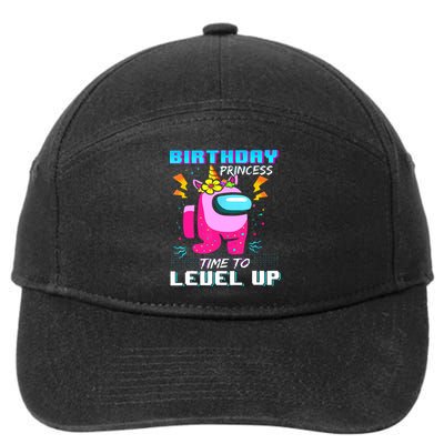 Disstressed Birthday Princess Among With Us Time To Level Up 7-Panel Snapback Hat