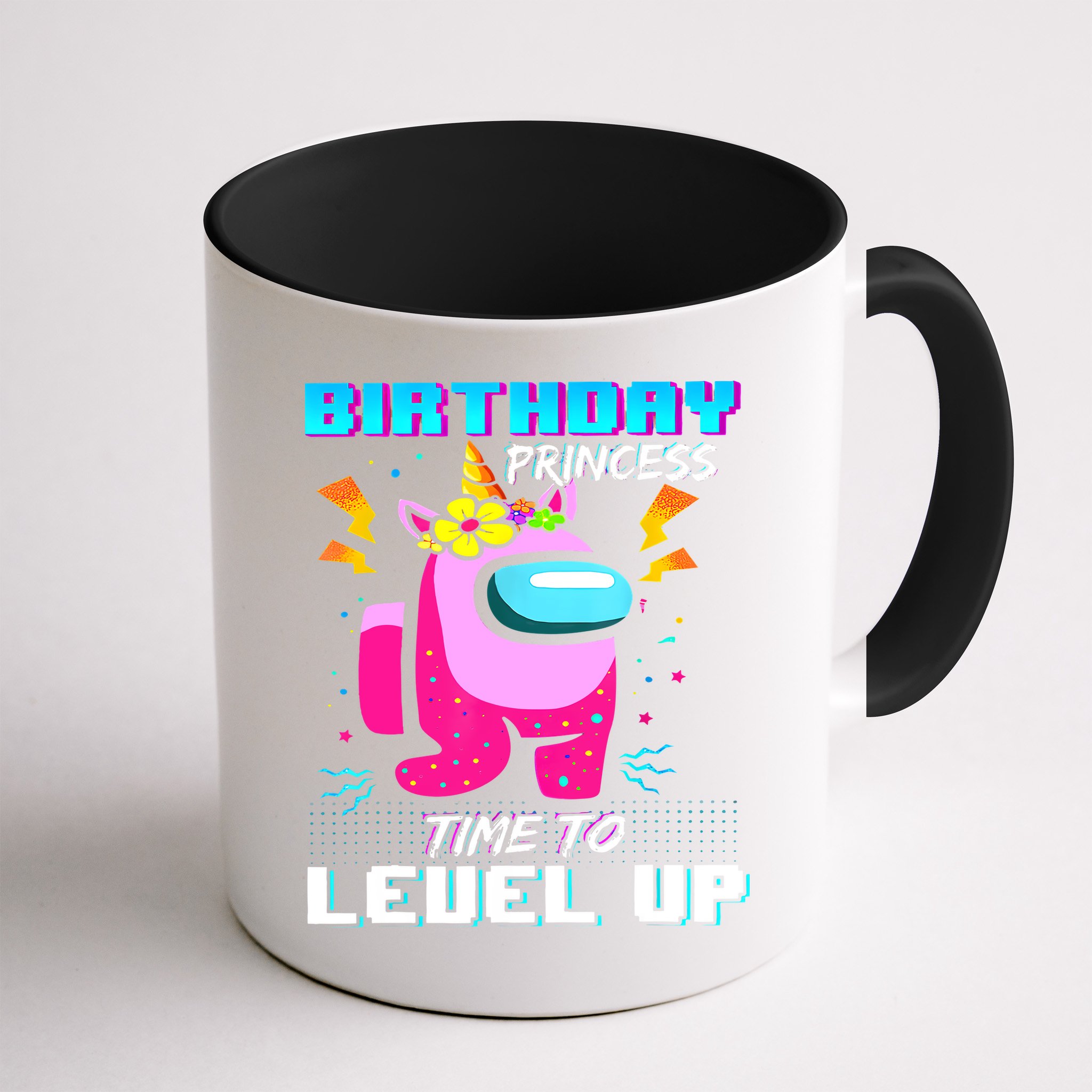 Disstressed Birthday Princess Among With Us Time To Level Up Mug