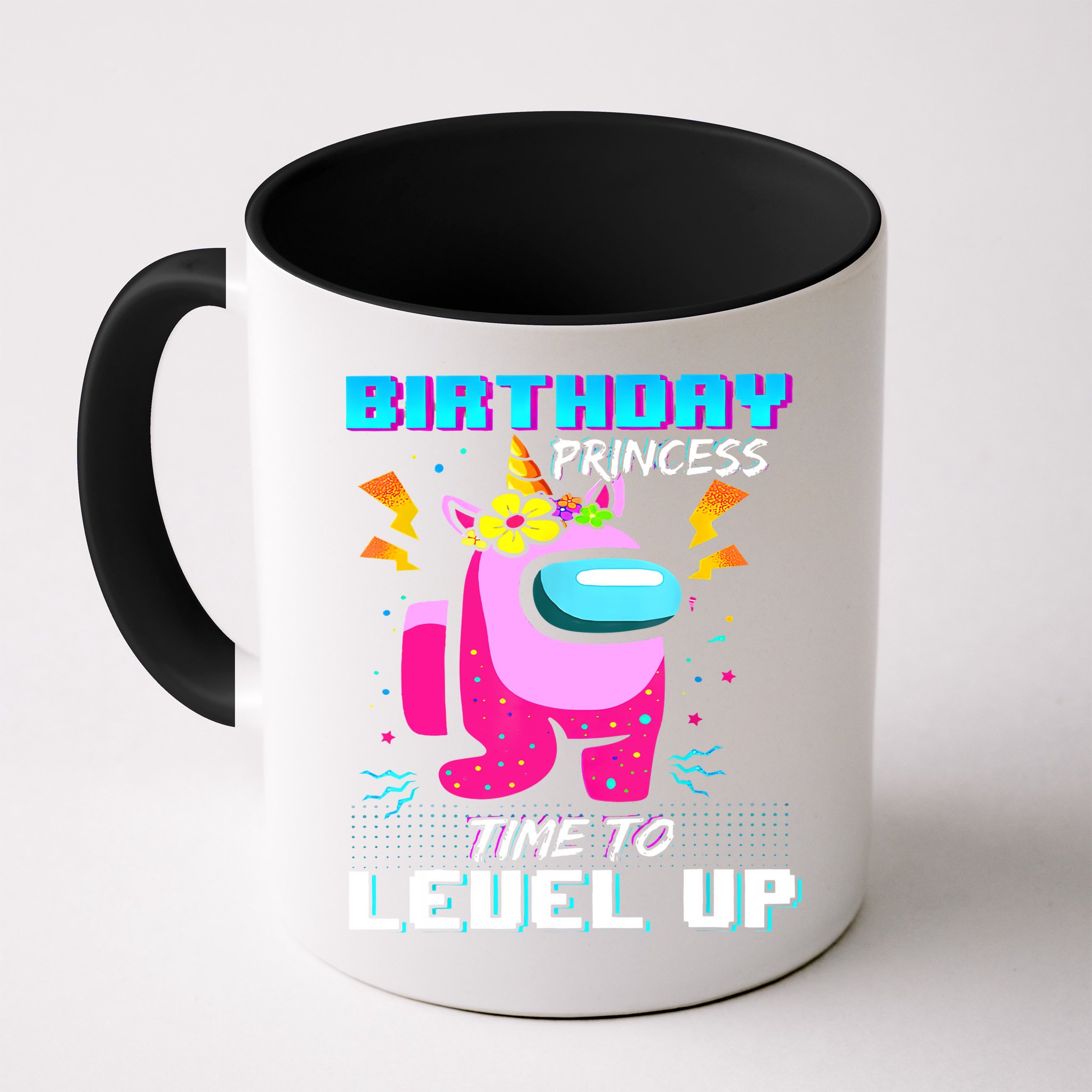 Disstressed Birthday Princess Among With Us Time To Level Up Mug