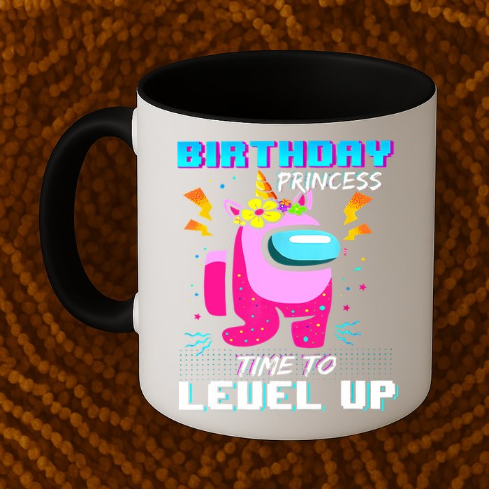 Disstressed Birthday Princess Among With Us Time To Level Up Mug