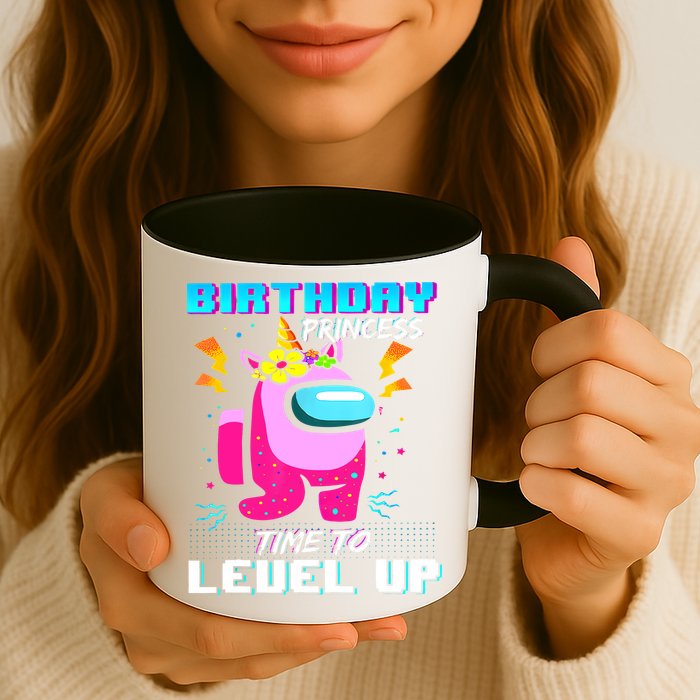 Disstressed Birthday Princess Among With Us Time To Level Up Mug