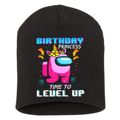 Disstressed Birthday Princess Among With Us Time To Level Up Short Acrylic Beanie