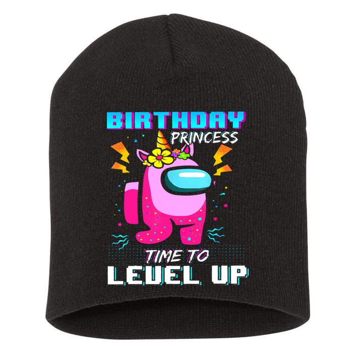 Disstressed Birthday Princess Among With Us Time To Level Up Short Acrylic Beanie