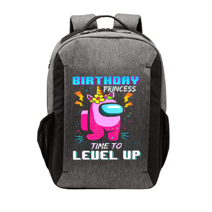Disstressed Birthday Princess Among With Us Time To Level Up Vector Backpack