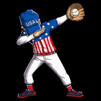 Dabbing Baseball Player 4th Of July Usa American Flag Sustainable Bucket Hat