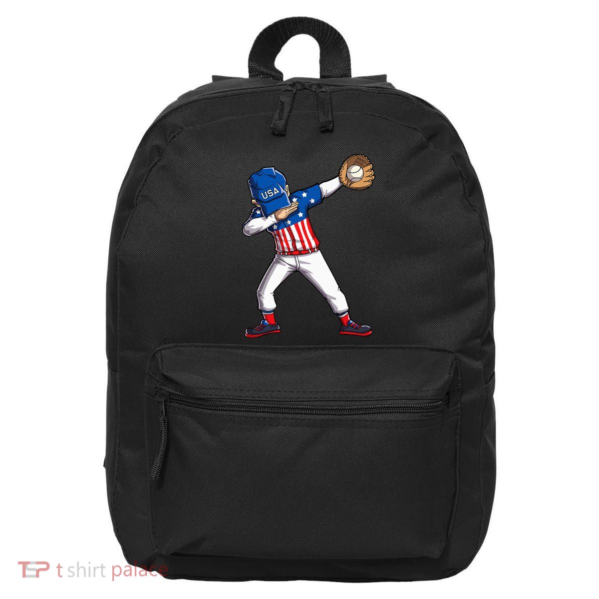 Dabbing Baseball Player 4th Of July Usa American Flag 16 in Basic Backpack