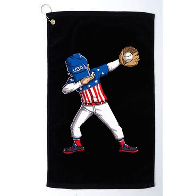 Dabbing Baseball Player 4th Of July Usa American Flag Golf Towel