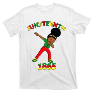 Dabbing Black Princess Juneteenth 1865 Brown Skin Girl T-Shirt