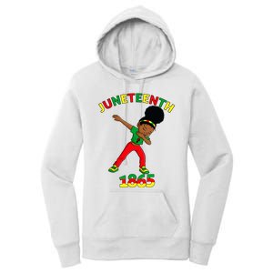 Dabbing Black Princess Juneteenth 1865 Brown Skin Girl Women's Pullover Hoodie