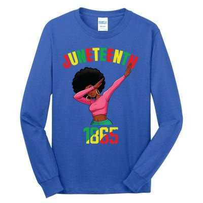 Dabbing Black Queen Afro Junenth 1865 Gift Tall Long Sleeve T-Shirt