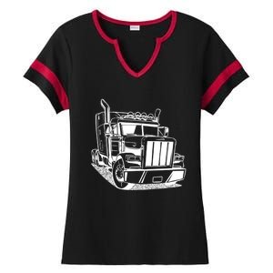 Diesel Big Rig 18 Wheeler Semi Trailer Truck Driver Trucker Gift Ladies Halftime Notch Neck Tee