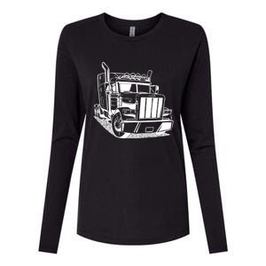 Diesel Big Rig 18 Wheeler Semi Trailer Truck Driver Trucker Gift Womens Cotton Relaxed Long Sleeve T-Shirt