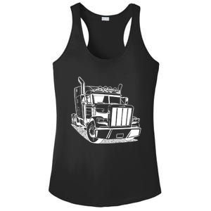 Diesel Big Rig 18 Wheeler Semi Trailer Truck Driver Trucker Gift Ladies PosiCharge Competitor Racerback Tank