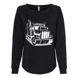 Diesel Big Rig 18 Wheeler Semi Trailer Truck Driver Trucker Gift Womens California Wash Sweatshirt