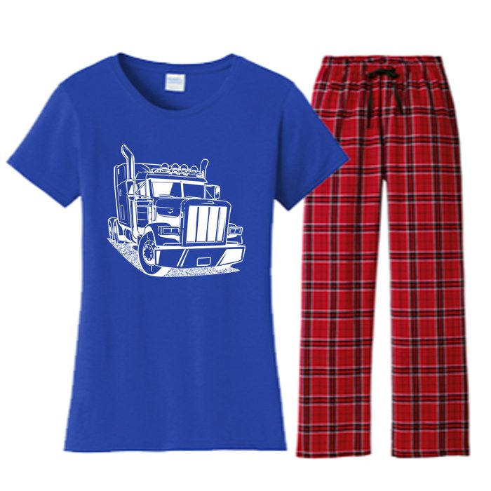 Diesel Big Rig 18 Wheeler Semi Trailer Truck Driver Trucker Gift Women's Flannel Pajama Set