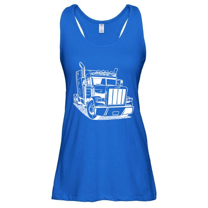 Diesel Big Rig 18 Wheeler Semi Trailer Truck Driver Trucker Gift Ladies Essential Flowy Tank