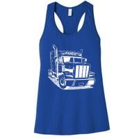 Diesel Big Rig 18 Wheeler Semi Trailer Truck Driver Trucker Gift Women's Racerback Tank