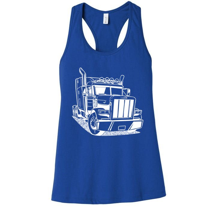 Diesel Big Rig 18 Wheeler Semi Trailer Truck Driver Trucker Gift Women's Racerback Tank