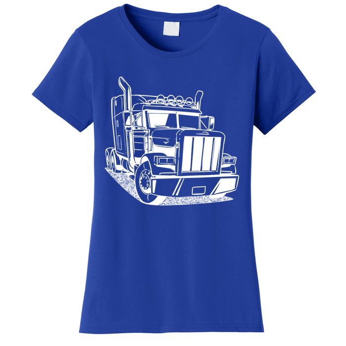 Diesel Big Rig 18 Wheeler Semi Trailer Truck Driver Trucker Gift Women's T-Shirt