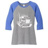 Diesel Big Rig 18 Wheeler Semi Trailer Truck Driver Trucker Gift Women's Tri-Blend 3/4-Sleeve Raglan Shirt