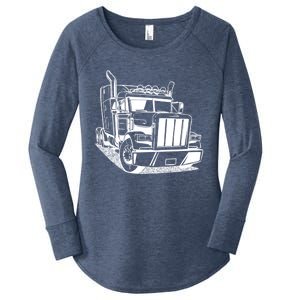 Diesel Big Rig 18 Wheeler Semi Trailer Truck Driver Trucker Gift Women's Perfect Tri Tunic Long Sleeve Shirt