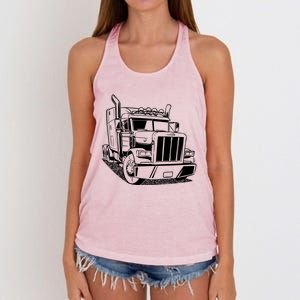 Diesel Big Rig 18 Wheeler Semi Trailer Truck Driver Trucker Gift Women's Knotted Racerback Tank