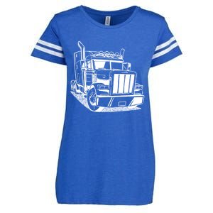 Diesel Big Rig 18 Wheeler Semi Trailer Truck Driver Trucker Gift Enza Ladies Jersey Football T-Shirt