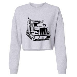 Diesel Big Rig 18 Wheeler Semi Trailer Truck Driver Trucker Gift Cropped Pullover Crew