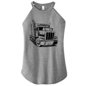 Diesel Big Rig 18 Wheeler Semi Trailer Truck Driver Trucker Gift Women's Perfect Tri Rocker Tank