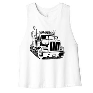 Diesel Big Rig 18 Wheeler Semi Trailer Truck Driver Trucker Gift Women's Racerback Cropped Tank