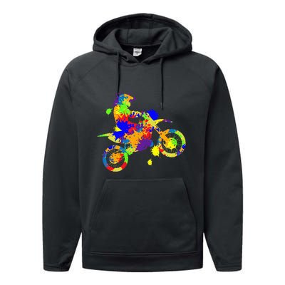 Dirt Bike Rider Motocross Enduro Dirt Biking Performance Fleece Hoodie