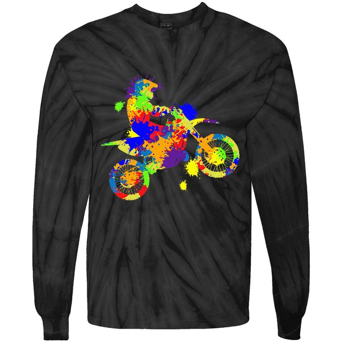 Dirt Bike Rider Motocross Enduro Dirt Biking Tie-Dye Long Sleeve Shirt