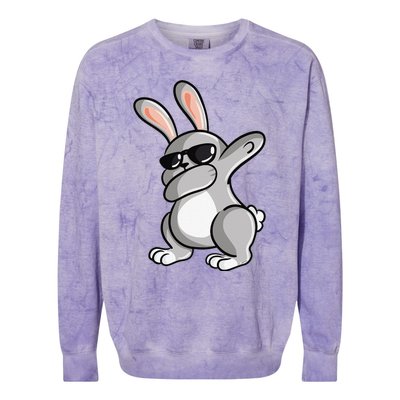 Dabbing Bunny Rabbit Dab Funny Easter Gift Rabbit Lover Colorblast Crewneck Sweatshirt