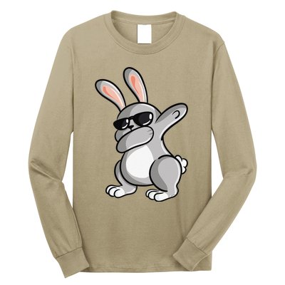 Dabbing Bunny Rabbit Dab Funny Easter Gift Rabbit Lover Long Sleeve Shirt