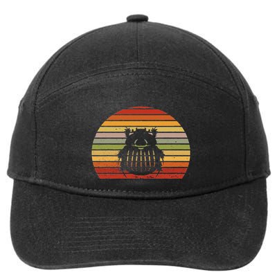 Dung Beetle Retro Entomology Bug Insect Entomologist 7-Panel Snapback Hat