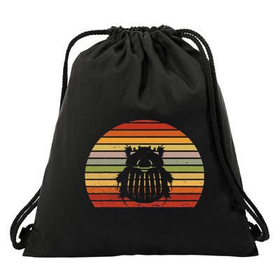 Dung Beetle Retro Entomology Bug Insect Entomologist Drawstring Bag
