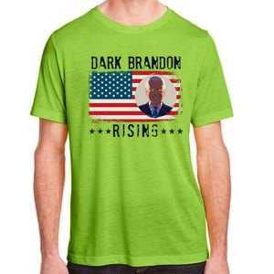 Dark Brandon Rising Anti Joe Biden Distressed USA American Flag Adult ChromaSoft Performance T-Shirt