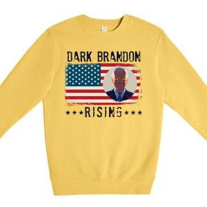 Dark Brandon Rising Anti Joe Biden Distressed USA American Flag Premium Crewneck Sweatshirt