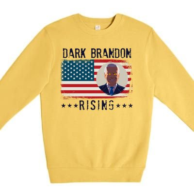 Dark Brandon Rising Anti Joe Biden Distressed USA American Flag Premium Crewneck Sweatshirt