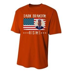 Dark Brandon Rising Anti Joe Biden Distressed USA American Flag Performance Sprint T-Shirt