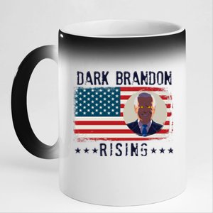 Dark Brandon Rising Anti Joe Biden Distressed USA American Flag 11oz Black Color Changing Mug