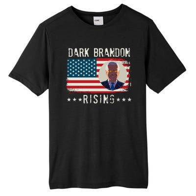 Dark Brandon Rising Anti Joe Biden Distressed USA American Flag Tall Fusion ChromaSoft Performance T-Shirt