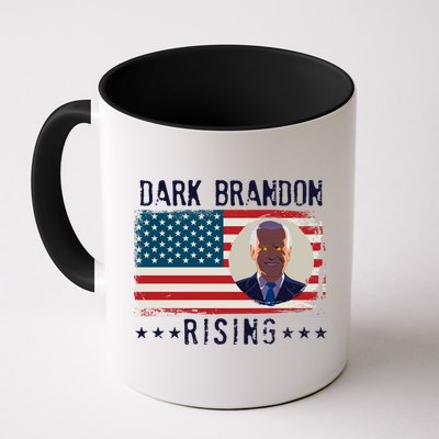Dark Brandon Rising Anti Joe Biden Distressed USA American Flag Mug