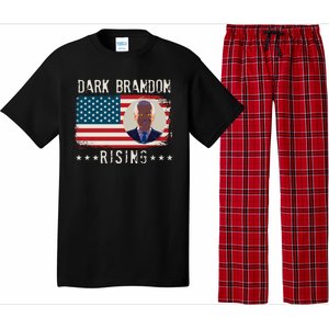 Dark Brandon Rising Anti Joe Biden Distressed USA American Flag Pajama Set