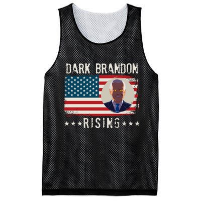 Dark Brandon Rising Anti Joe Biden Distressed USA American Flag Mesh Reversible Basketball Jersey Tank