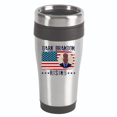 Dark Brandon Rising Anti Joe Biden Distressed USA American Flag 16oz Travel Tumbler
