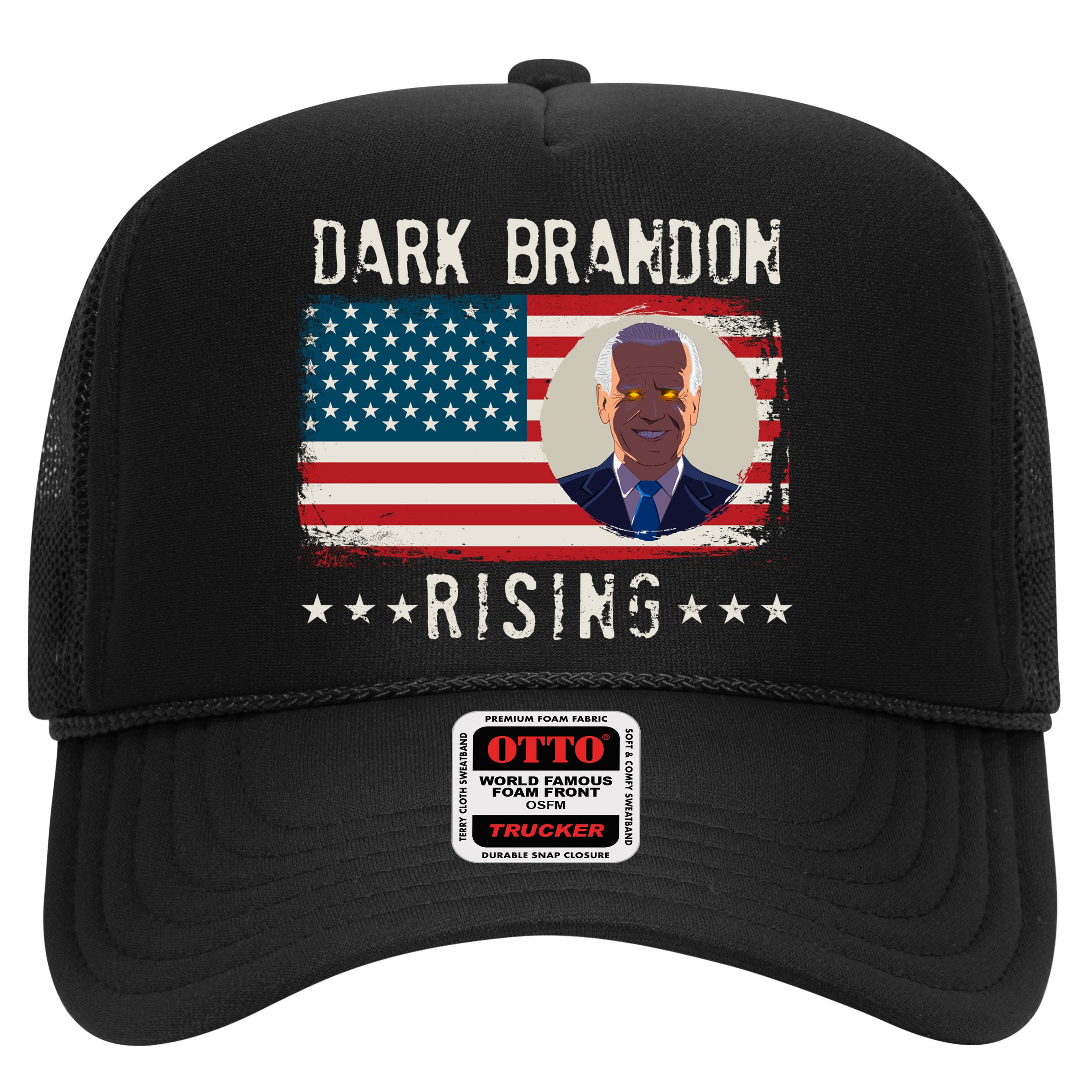Dark Brandon Rising Anti Joe Biden Distressed USA American Flag Hat