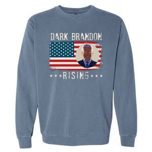 Dark Brandon Rising Anti Joe Biden Distressed USA American Flag Garment-Dyed Sweatshirt